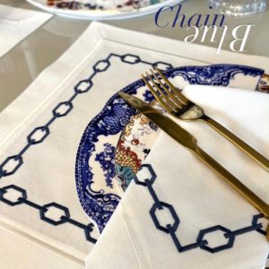 Linnen Placemat — Chain Blue